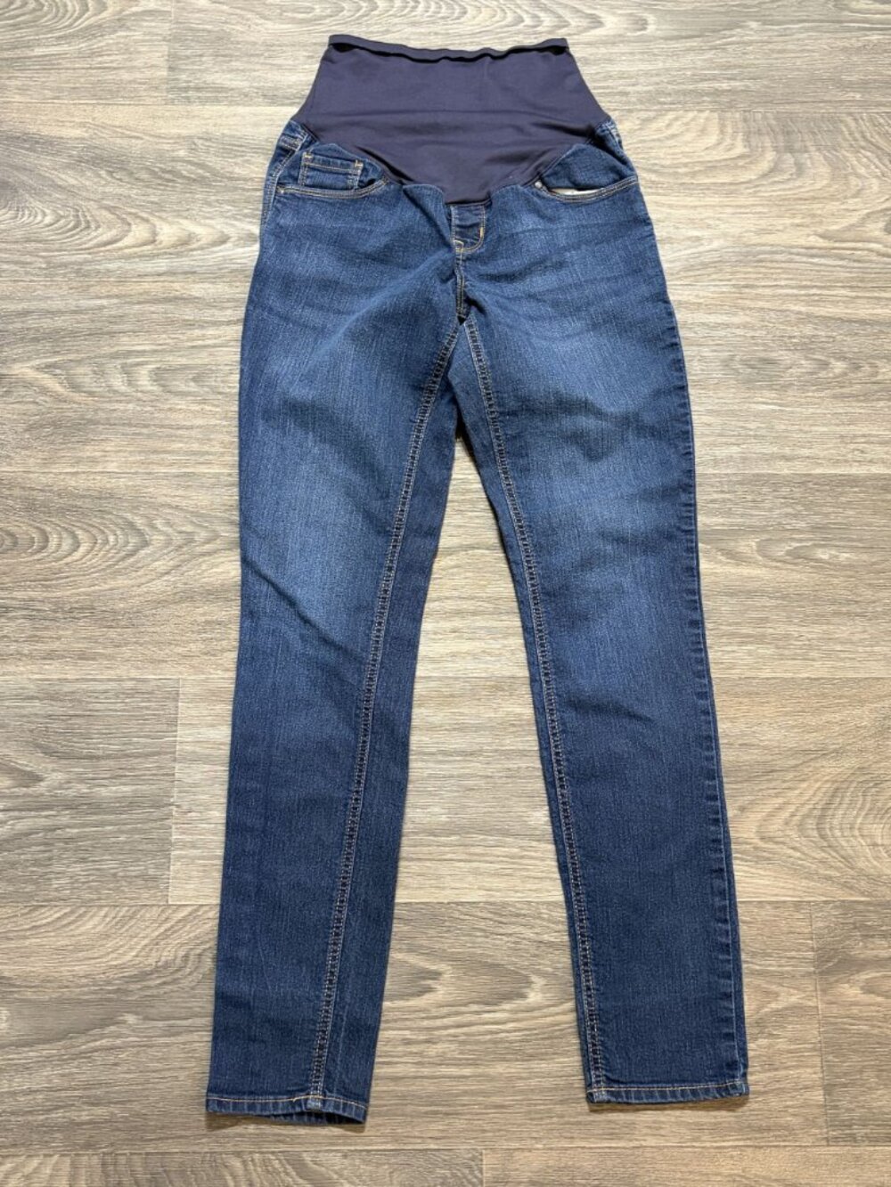 Old Navy Maternity Wow Skinny Jeans 4 Dark Wash Cotton Blend Stretch Full Panel